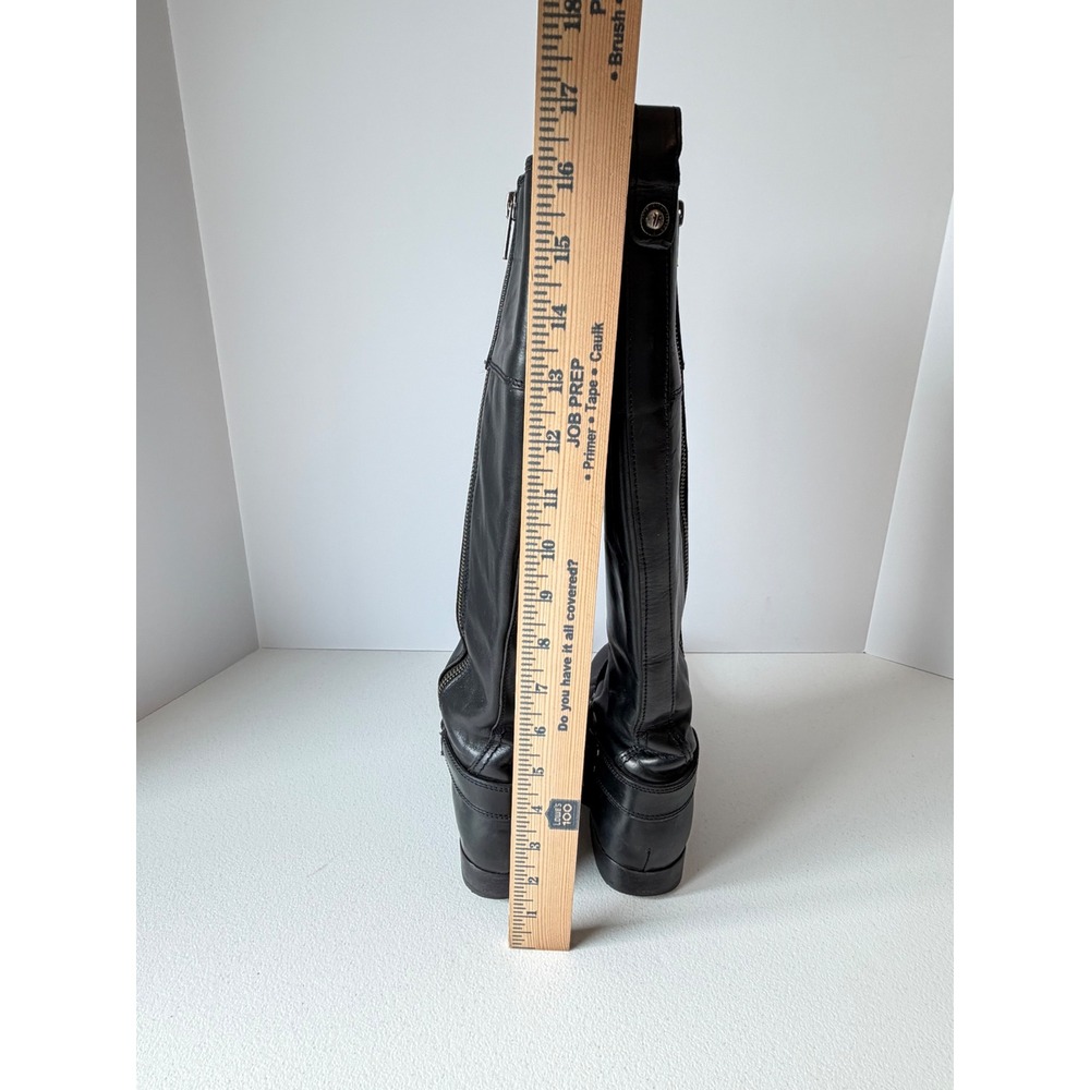 Frye Womens Harness Tall Leather Boots 7.5 Black Moto Preppy 76927 - Picture 9 of 15